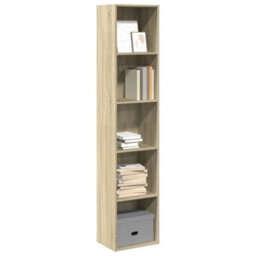Walplus Bookcase Sonoma Oak 40X30X189 Cm Engineered Wood