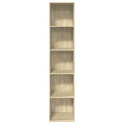 Walplus Bookcase Sonoma Oak 40X30X189 Cm Engineered Wood - thumbnail 4