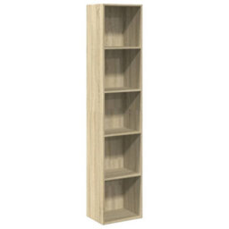 Walplus Bookcase Sonoma Oak 40X30X189 Cm Engineered Wood - thumbnail 2