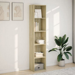 Walplus Bookcase Sonoma Oak 40X30X189 Cm Engineered Wood - thumbnail 3