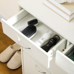 Wyld Haus Fafina White Slim Shoe Cabinet With 2 Flip Drawers, 2 Top Drawers And Adjustable Shelves - Holds 12 Pairs - thumbnail 8