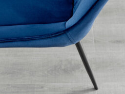 Furniturebox Kylo Brown Wood Effect Dining Table & 4 Navy Pesaro Black Leg Chairs - thumbnail 5