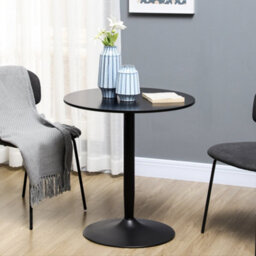 Wyld Haus Reveva 70Cm Black Minimal Round Dining Table For 2, Mdf Top With Steel Base - thumbnail 2