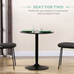 Wyld Haus Reveva 70Cm Black Minimal Round Dining Table For 2, Mdf Top With Steel Base - thumbnail 4