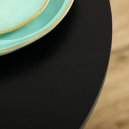 Wyld Haus Reveva 70Cm Black Minimal Round Dining Table For 2, Mdf Top With Steel Base - thumbnail 9
