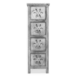 Livivo Minerva 4 Drawer Chest Of Drawers Grey White Small Bedroom Storage Unit Rustic Scandi Drawer Cabinet - thumbnail 8