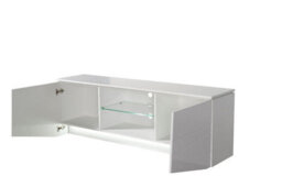 Amos Mann Furniture Emone Large White Gloss Tall Tv Cabinet With Led Lights - thumbnail 4
