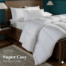 MHG Living 16.5 Tog Winter Duvet - Hypoallergenic Stripe Microfibre, Soft, Breathable & Machine Washable - King - thumbnail 2