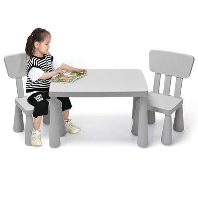 Costway 3 Pcs Kids Table And Chair Set Toddler Activity Center Children Writing Desk - image 1