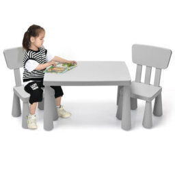 Costway 3 Pcs Kids Table And Chair Set Toddler Activity Center Children Writing Desk - thumbnail 1