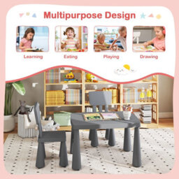 Costway 3 Pcs Kids Table And Chair Set Toddler Activity Center Children Writing Desk - thumbnail 4