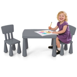 Costway 3 Pcs Kids Table And Chair Set Toddler Activity Center Children Writing Desk - thumbnail 2