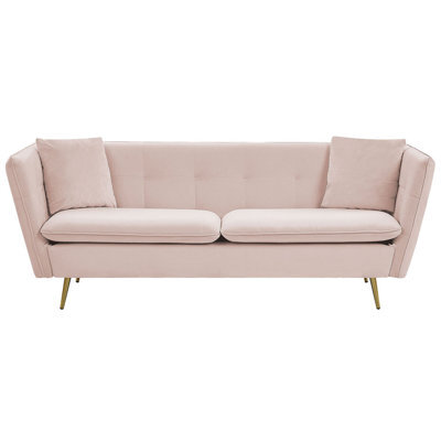 Beliani Sofa 3 Seater Frederica Velvet Pink - image 1