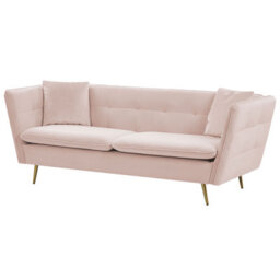 Beliani Sofa 3 Seater Frederica Velvet Pink - thumbnail 4