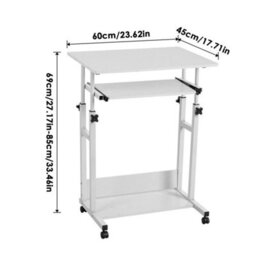 White Mobile Computer Desk Home Office Pc Laptop Table Work Study Gaming Workstation - thumbnail 2