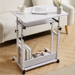 White Mobile Computer Desk Home Office Pc Laptop Table Work Study Gaming Workstation - thumbnail 4