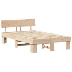 Berkfield Modern With Headboard Brown 120 X 200 Cm Solid Pine Wood