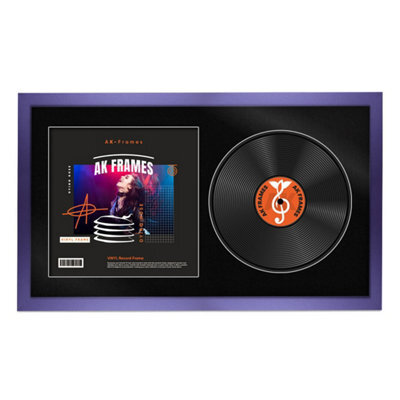 "30X17"" Purple Sleek Vinyl Record Frame With Black Mount For 12 Inch Lp Album Cover & Disc - Ak Frames" - image 1