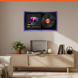 "30X17"" Purple Sleek Vinyl Record Frame With Black Mount For 12 Inch Lp Album Cover & Disc - Ak Frames" - thumbnail 8