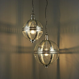 Luminosa Lighting Luminosa Vienna 1 Light Spherical Pendant Bright Nickel Plated On Solid Brass, Glass, E27 - thumbnail 4
