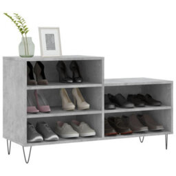 Berkfield Shoe Cabinet Concrete Grey 102X36X60 Cm Engineered Wood - thumbnail 3