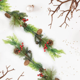 Globrite Christmas Garland - 1.8 M With Pine Cones - Fireplace Stair Decoration Wreath For Xmas Tree & Festive Display - thumbnail 2