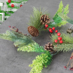 Globrite Christmas Garland - 1.8 M With Pine Cones - Fireplace Stair Decoration Wreath For Xmas Tree & Festive Display - thumbnail 5