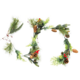 Globrite Christmas Garland - 1.8 M With Pine Cones - Fireplace Stair Decoration Wreath For Xmas Tree & Festive Display - thumbnail 3