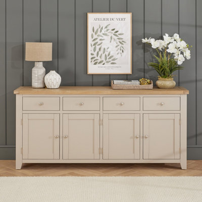 The Furniture Market Cheshire Dove Grey Painted Extra Large 4 Drawer 4 Door Sideboard - image 1