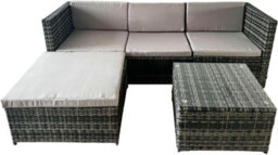 Alivio 3-Seater Rattan Corner Sofa Set With Coffee Table, Pe Garden Furniture, Outdoor Patio Lounge Set, Weatherproof Uv Cushions - thumbnail 4