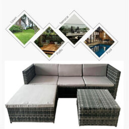 Alivio 3-Seater Rattan Corner Sofa Set With Coffee Table, Pe Garden Furniture, Outdoor Patio Lounge Set, Weatherproof Uv Cushions - thumbnail 2