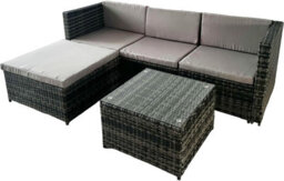 Alivio 3-Seater Rattan Corner Sofa Set With Coffee Table, Pe Garden Furniture, Outdoor Patio Lounge Set, Weatherproof Uv Cushions - thumbnail 3