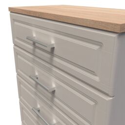 Sevilla Ready Assembled Matt Beige Light Oak Effect 5 Drawer Wide Chest (H)1075mm (W)765mm (D)415mm - thumbnail 6
