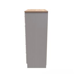 Sevilla Ready Assembled Matt Beige Light Oak Effect 5 Drawer Wide Chest (H)1075mm (W)765mm (D)415mm - thumbnail 8