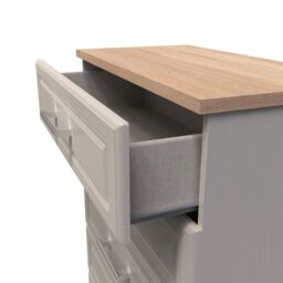 Sevilla Ready Assembled Matt Beige Light Oak Effect 5 Drawer Wide Chest (H)1075mm (W)765mm (D)415mm - thumbnail 7