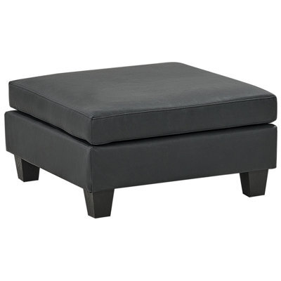 Beliani Ottoman Unstad Faux Leather Black - image 1