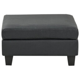 Beliani Ottoman Unstad Faux Leather Black - thumbnail 5
