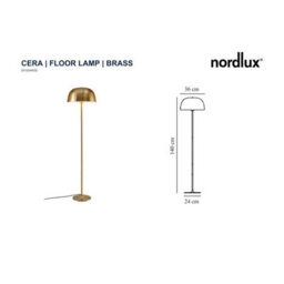Nordlux Cera Metal Floor Lamp White Inner Brass,mains - thumbnail 7