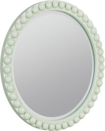 Statement Furniture Cromwell Round Wall Mirror With Bobbin Design Wooden Frame 77Cm - Pale Olive - thumbnail 4
