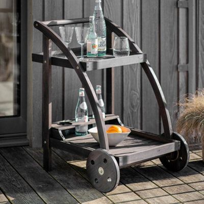 Drinks Trolley: Volos Drinks Trolley, Black Acacia Wood Rated