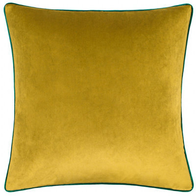 furn. Furn Meridian Velvet Piped Polyester Filled Cushion, Moss/emerald, 45 X 45Cm - image 1