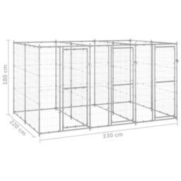 Berkfield Outdoor Dog Kennel Galvanised Steel 7.26 M2 - thumbnail 6
