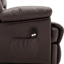 More4Homes Loxley Single Motor Electric Riser Rise Recliner Bonded Leather Armchair Electric Lift Chair (Brown) - thumbnail 7