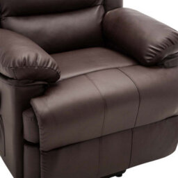 More4Homes Loxley Single Motor Electric Riser Rise Recliner Bonded Leather Armchair Electric Lift Chair (Brown) - thumbnail 6