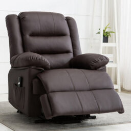 More4Homes Loxley Single Motor Electric Riser Rise Recliner Bonded Leather Armchair Electric Lift Chair (Brown) - thumbnail 8