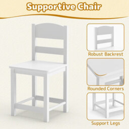 Gainoom Kids Natural Desk And Chair Set Wooden Study Desk With 2 Cabinets & 2 Drawers For 4-7 Years Old - thumbnail 8