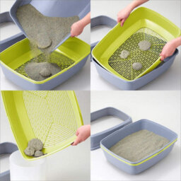 Cat Centre.Direct Cat Centre Large 50Cm Scoopless Grey Open Cat Litter Tray With High Sided Rim - thumbnail 5