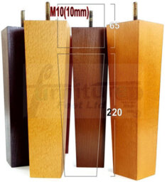 L&F 4 Wood Furniture Legs M10 220mm High Dark Oak Replacement Square Tapered Sofa Feet Stools Chairs Cabinets Beds - thumbnail 9