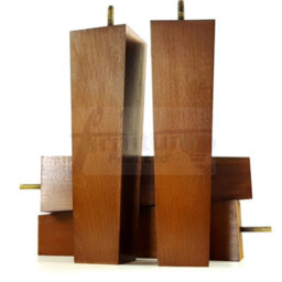L&F 4 Wood Furniture Legs M10 220mm High Dark Oak Replacement Square Tapered Sofa Feet Stools Chairs Cabinets Beds - thumbnail 3