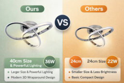 Shopnbits Modern Led Ceiling Light 30W Clover Silver Flush Mount Cool White 6500K Lamp For Bedroom Kitchen Living Room - thumbnail 3